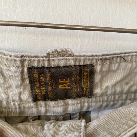 American Eagle Cargo Shorts Mens Size 30 Khaki Distressed VTG Y2K Destroyed - Picture 6 of 9